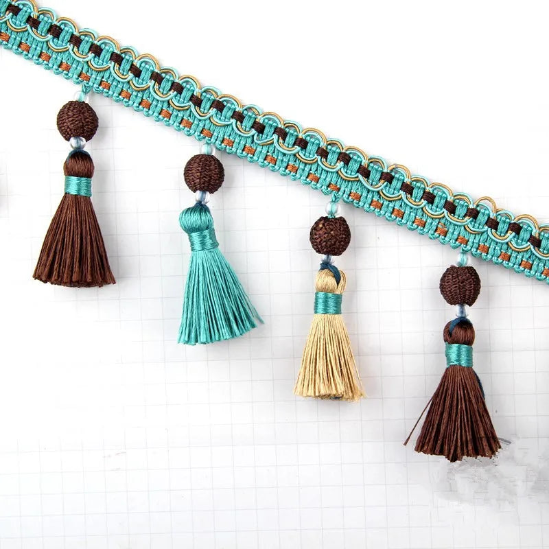 11 Yards / 7 Colors / TIAGO Beaded Ball Tassel Fringe Trim