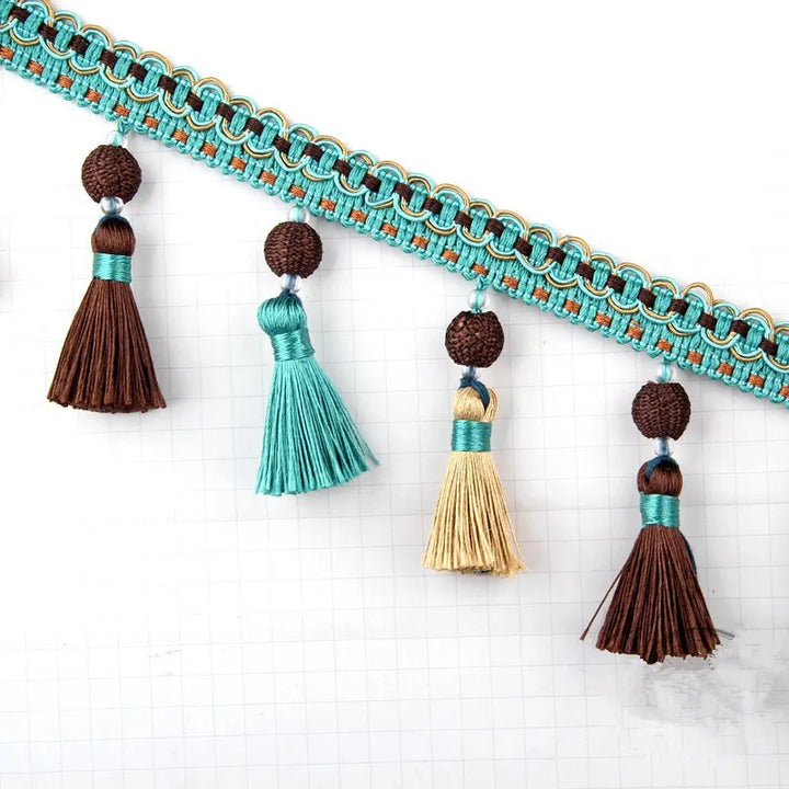 11 Yards / 7 Colors / TIAGO Beaded Ball Tassel Fringe Trim