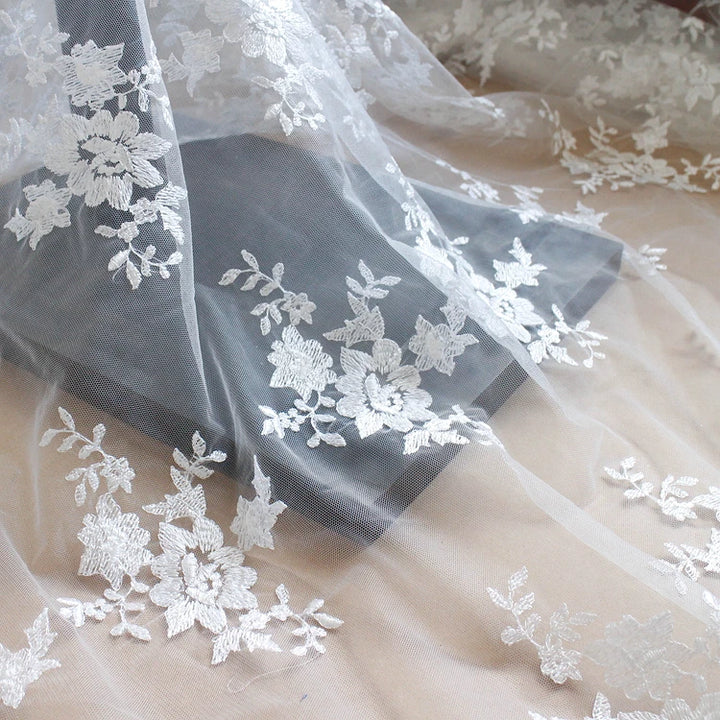Kivaos Embroidery Tulle Lace Fabric
