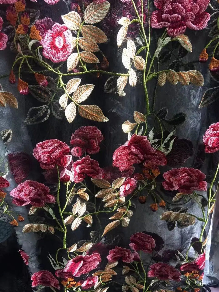Tessuto per abiti da sposa, 5 metri / Solemia con ricamo floreale, maglia di pizzo, ballo di fine anno