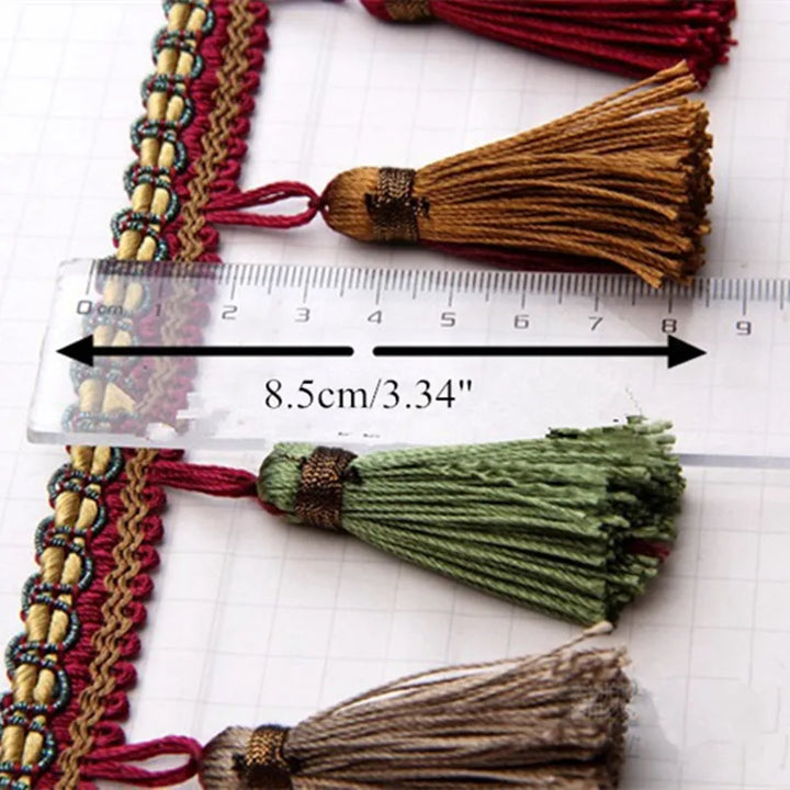 12 Yards / 9 Colors / AYDEN Beaded Ball Tassel Fringe Trim