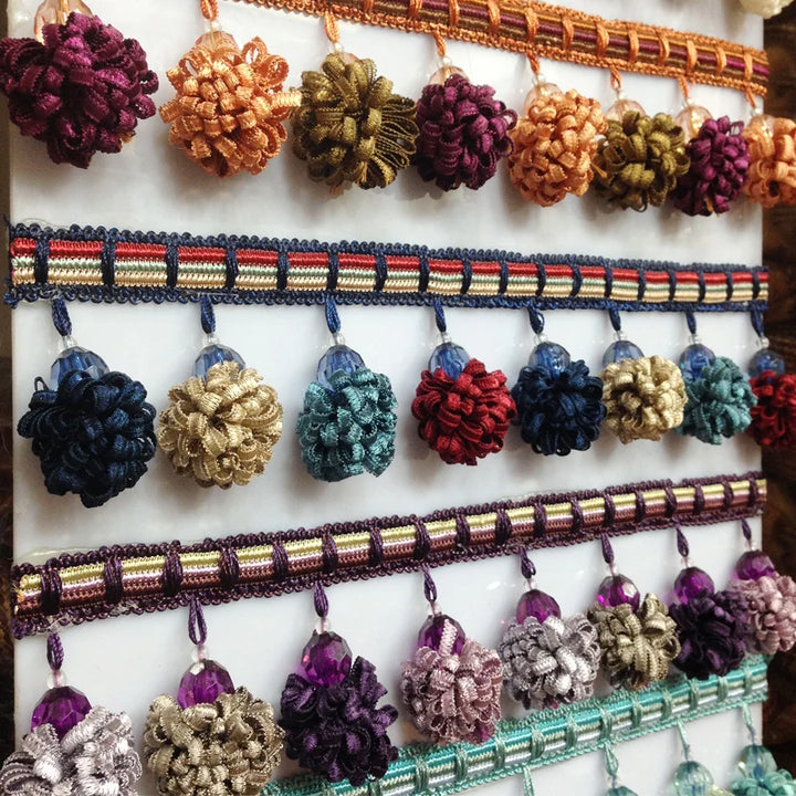 15 Yards / 10 Colors / ROBIN Beaded Ball Tassel Fringe Trim