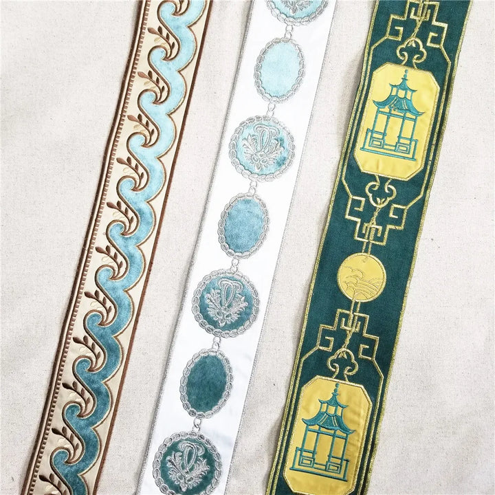 4 Yards / 31 Designs / Luxurious Mandisono Embroidery Tape Trim