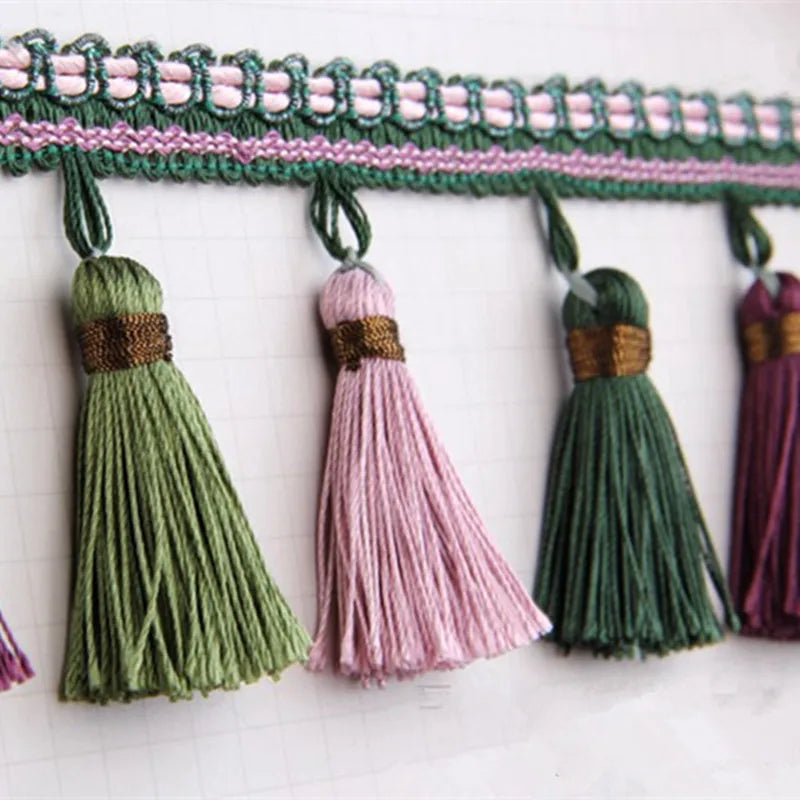 12 Yards / 9 Colors / AYDEN Beaded Ball Tassel Fringe Trim