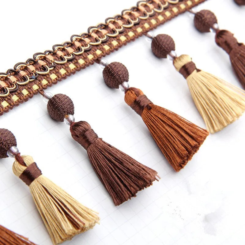 11 Yards / 7 Colors / TIAGO Beaded Ball Tassel Fringe Trim