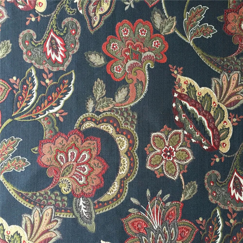 Rasolan Elegante tessuto in ciniglia con fiori floreali Paisley di grandi dimensioni