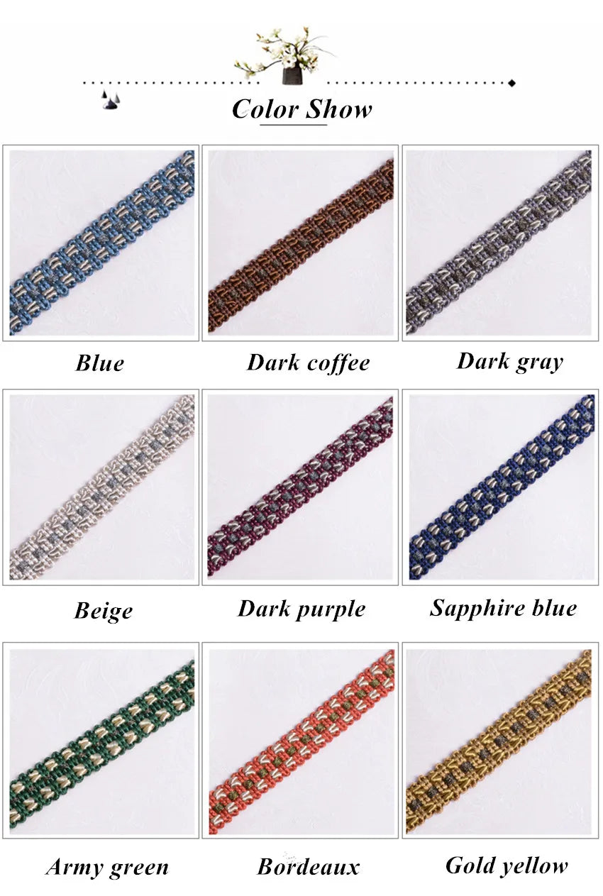 12 Yards / 9 Colors / ALEXIS Tape Gimp Ribbon Trim