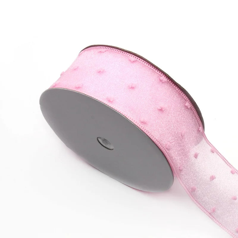 5 Yards / Dot Printed Organza Ribbon Tape