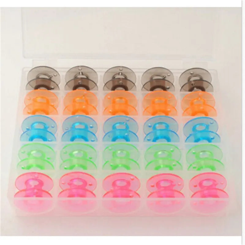 Coloured Plastic Bobbins Set