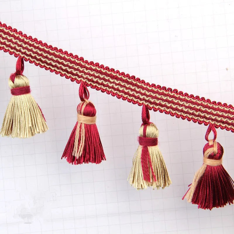 12 Yards / 8 Colors / ENZO Beaded Ball Tassel Fringe Trim