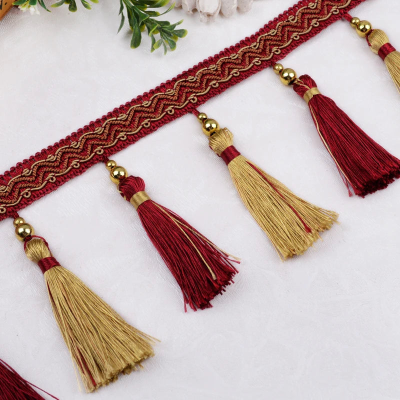 12 Yard / 9 Colors / Nasoe Beaded Tassel Fringe Trim