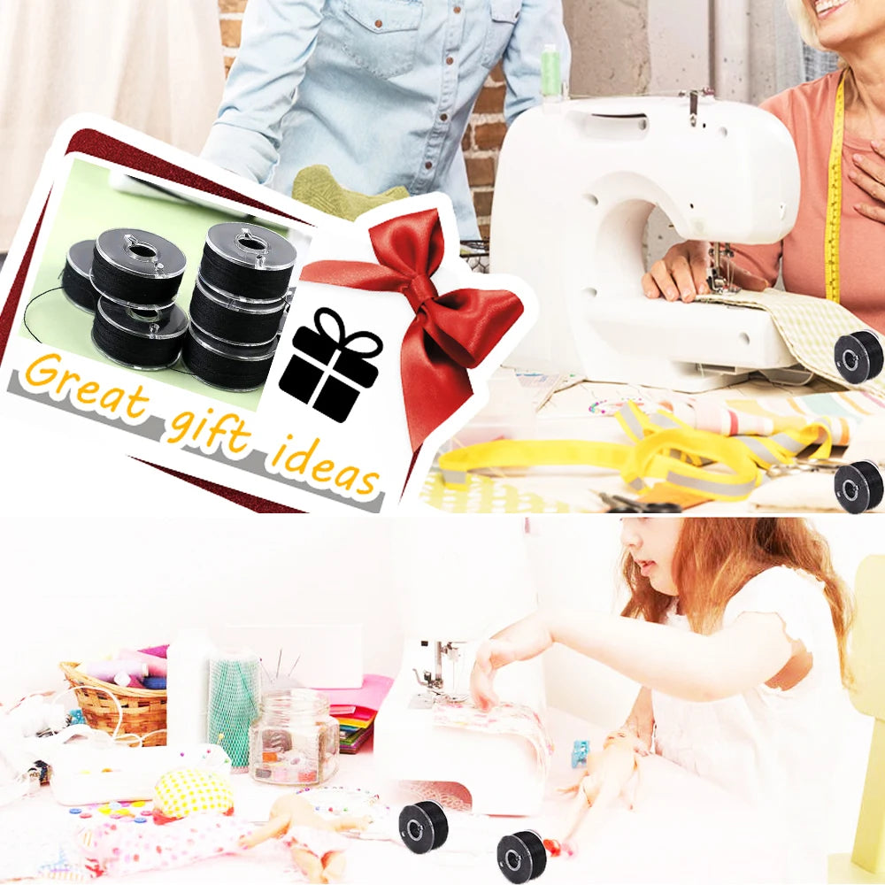 5PC / Black White PVC Sewing Thread Bobbins Set – Classic Modern Fabrics