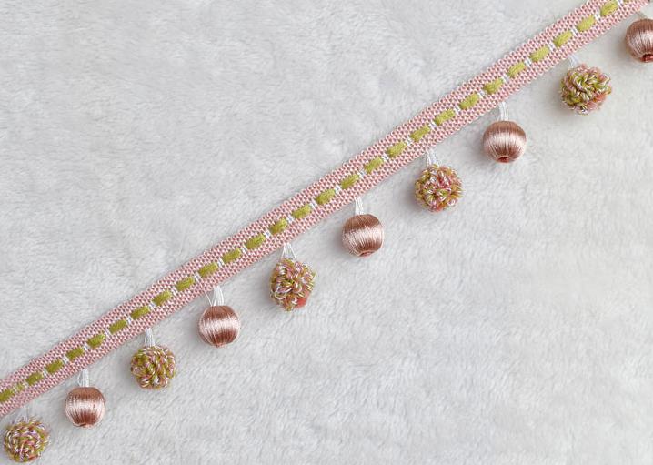1M Pom Pom Curtain Fringe Trim Beads Ball Tassel Sewing Ribbon