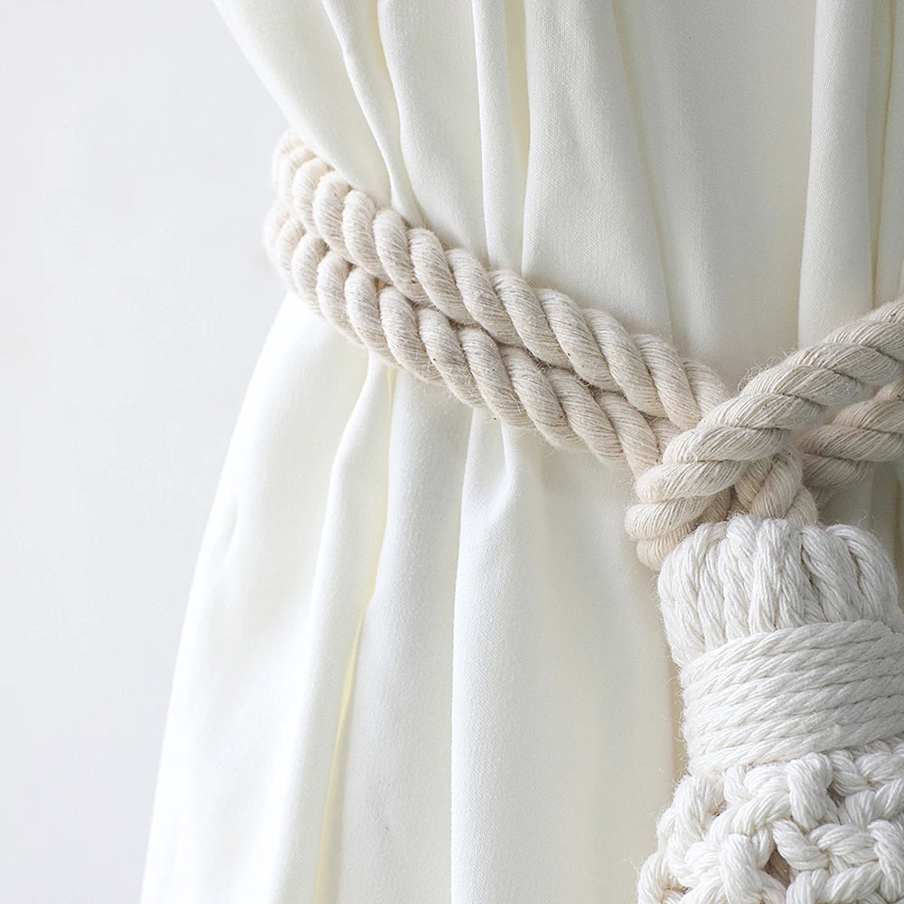2 PC Coriel Macrame Curtain Tiebacks