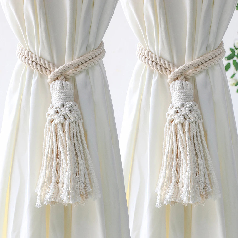 2 PC Coriel Macrame Curtain Tiebacks