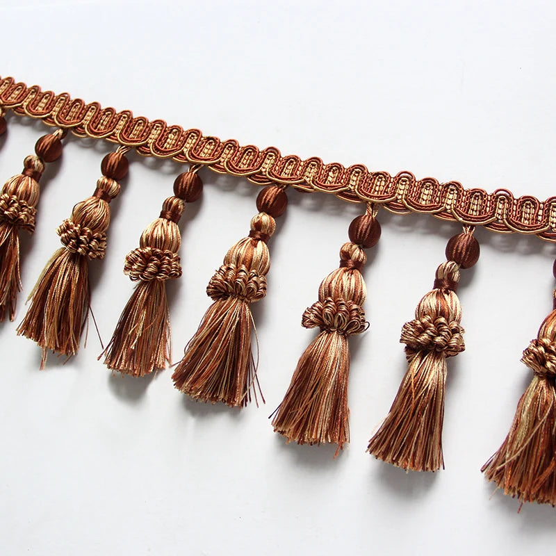 6 Yards / 7 Colors / Gabriel Beaded Ball Tassel Fringe Trim