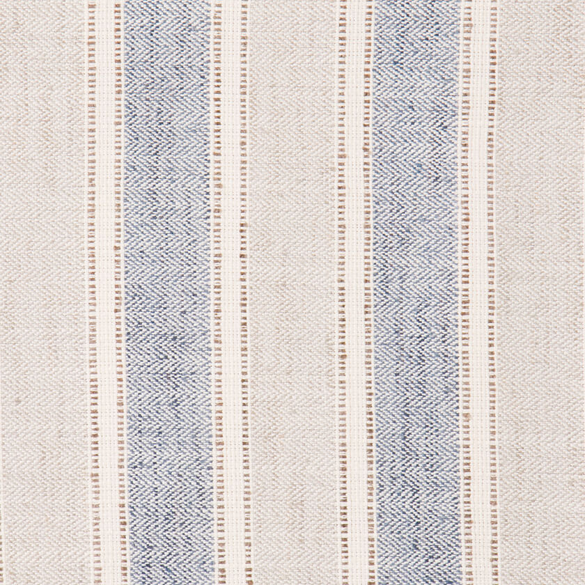 Alderwick herringbone stripe fabric in Lapis