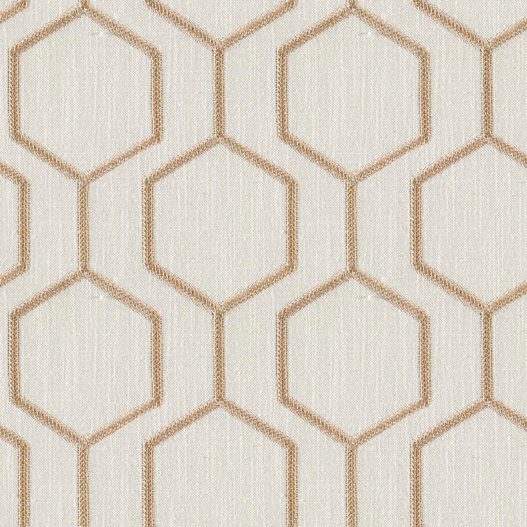 MIRANO Hexagon Embroidery Linen Fabric