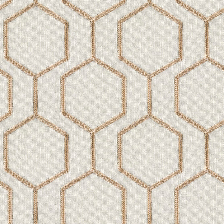 MIRANO Hexagon Embroidery Linen Fabric