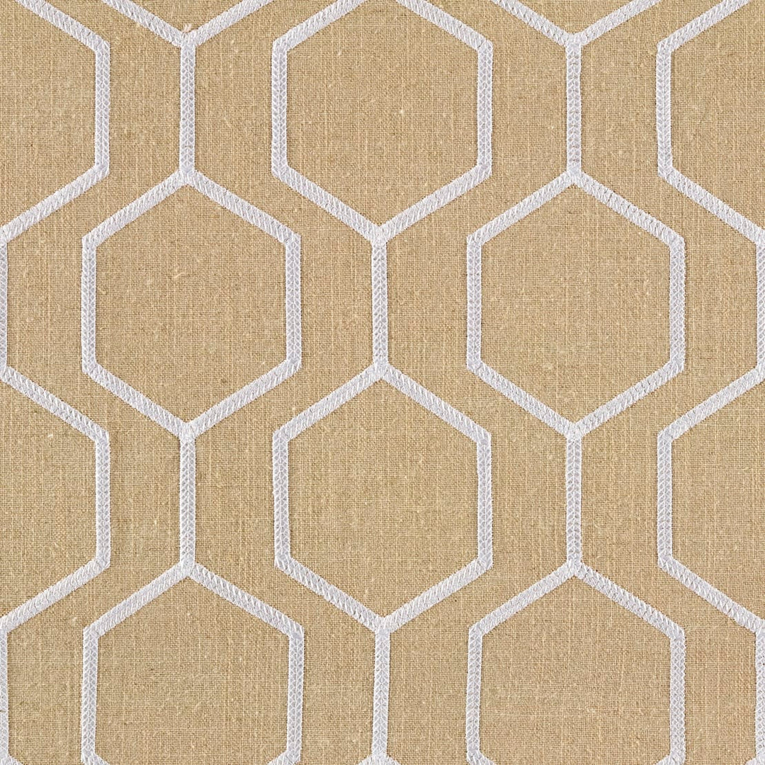 MIRANO Hexagon Embroidery Linen Fabric
