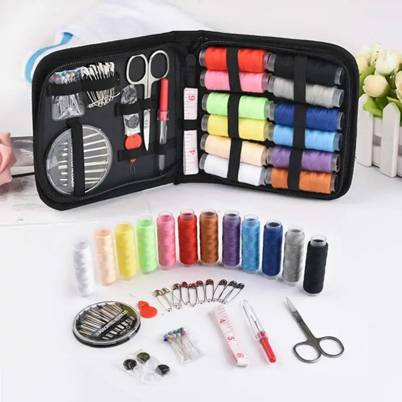 Complete Sewing Set with Threads, Needles and Scissors