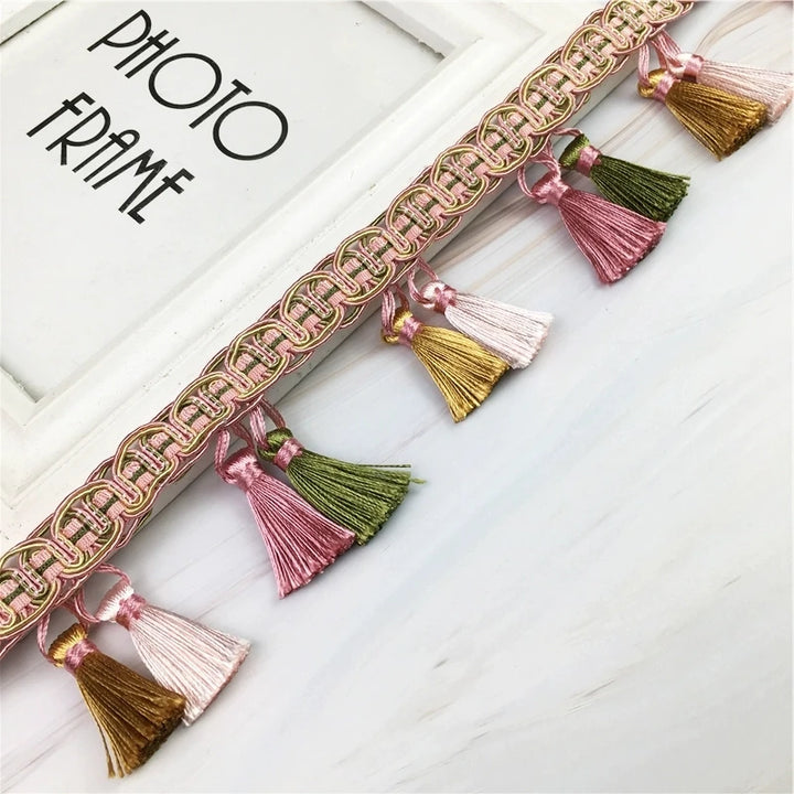 10 Yards / 8 Colors / Gage Beaded Ball Tassel Fringe Trim