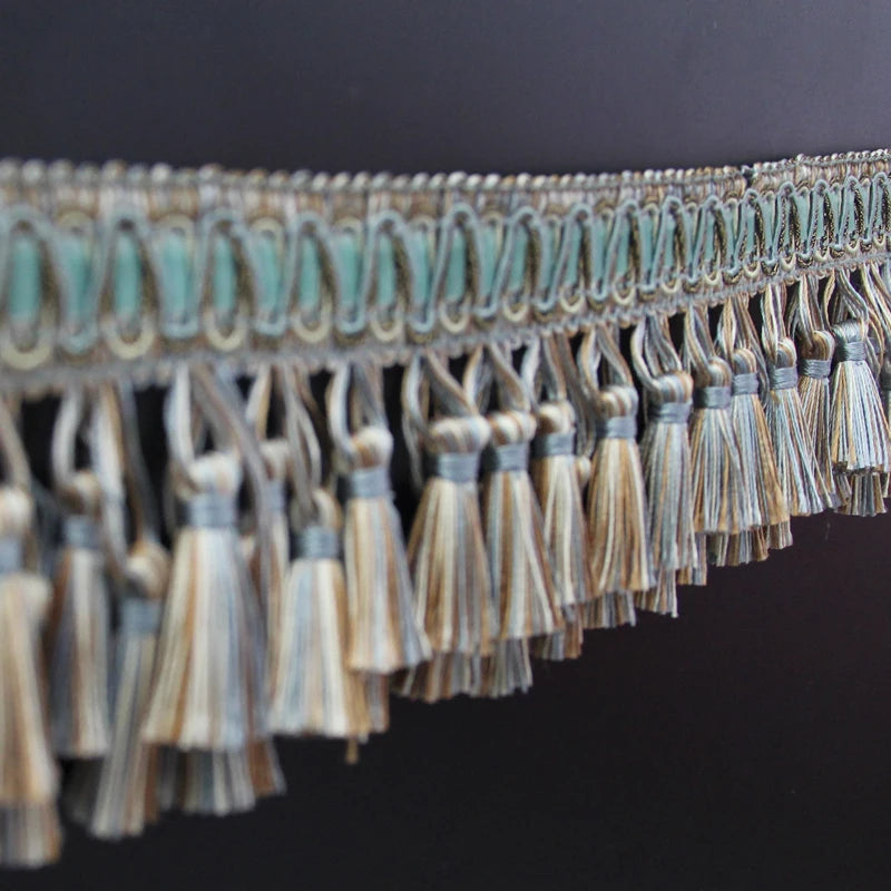 6 Yards / 9 Colors / Elroy Beaded Ball Tassel Fringe Trim