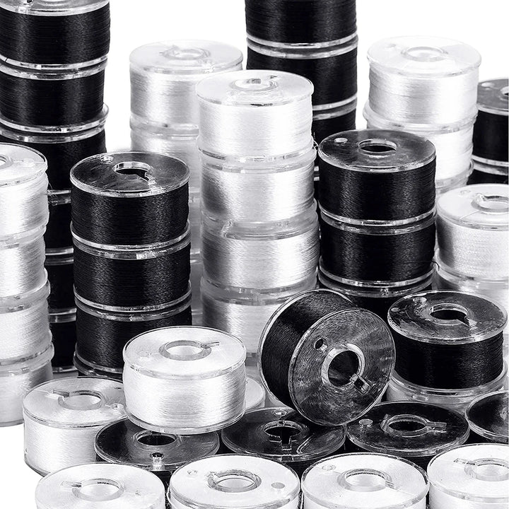 White Black Sewing Thread Bobbins Set