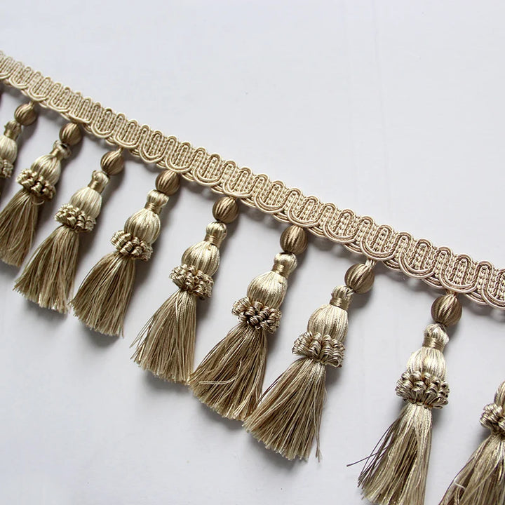 6 Yards / 7 Colors / Gabriel Beaded Ball Tassel Fringe Trim