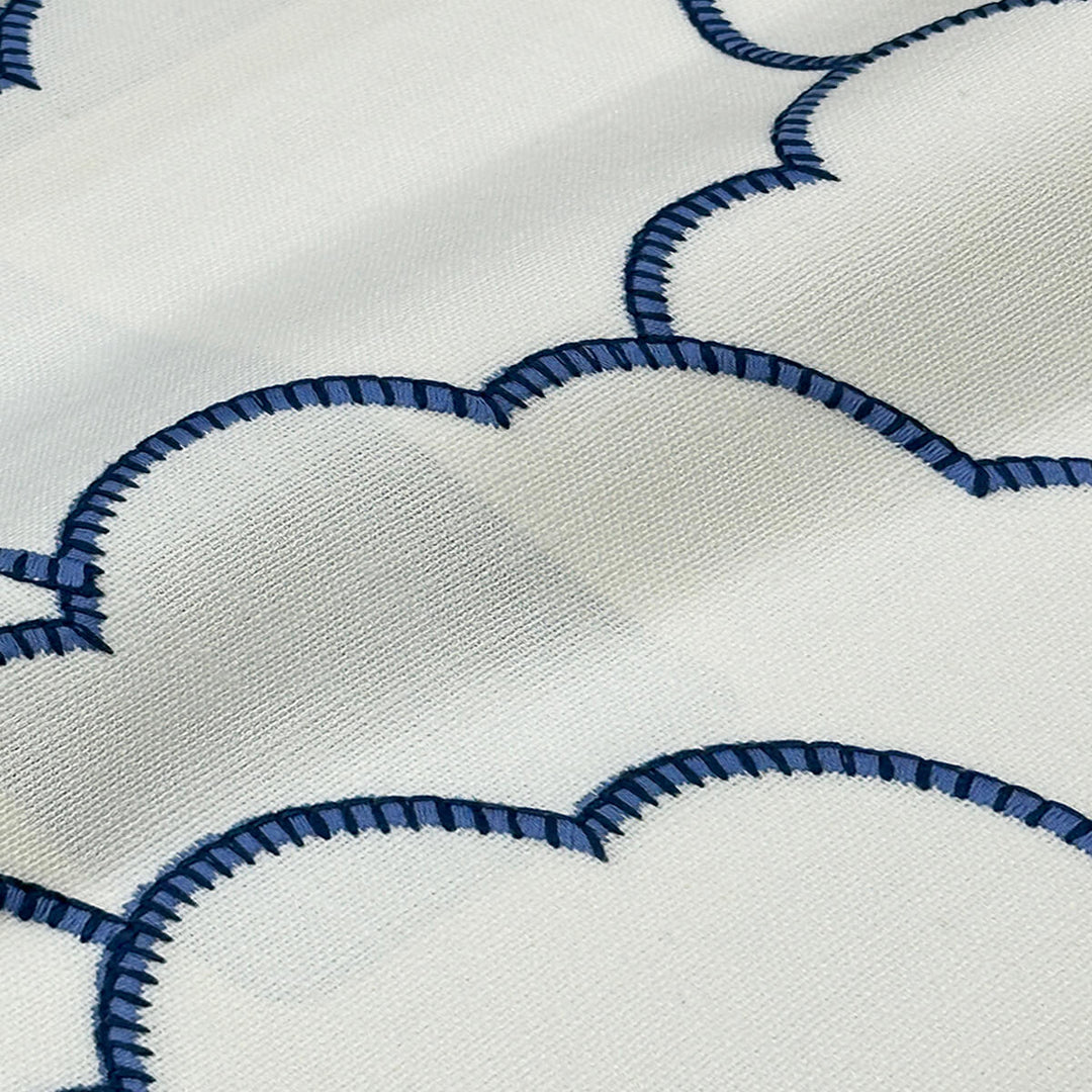 Willow Ivory Blue 100% Cotton Fabric