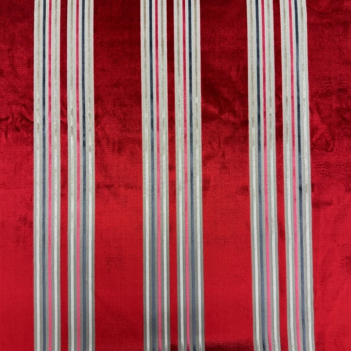 Eisengard Crimson Stripe Luxury Velvet Fabric