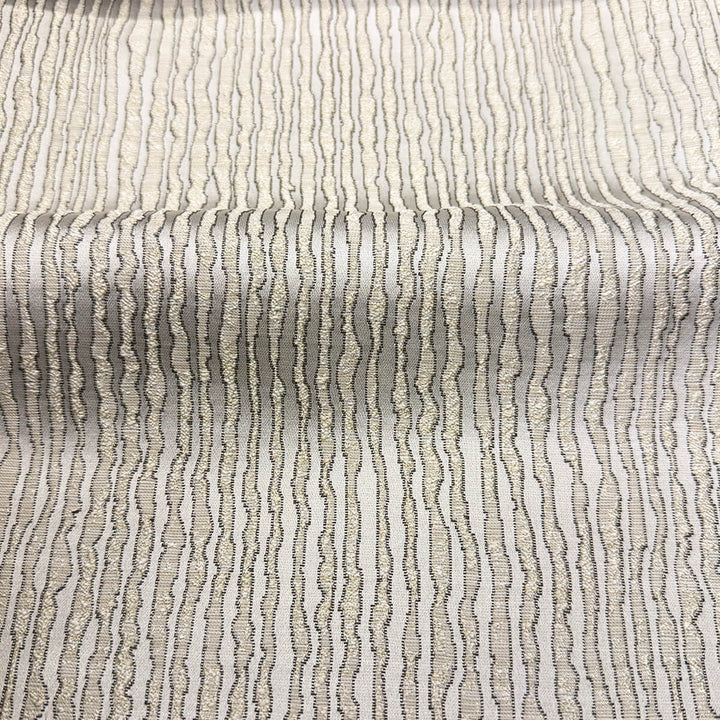 Arvenza Soft Silver Abstract Lines Faux Silk Fabric