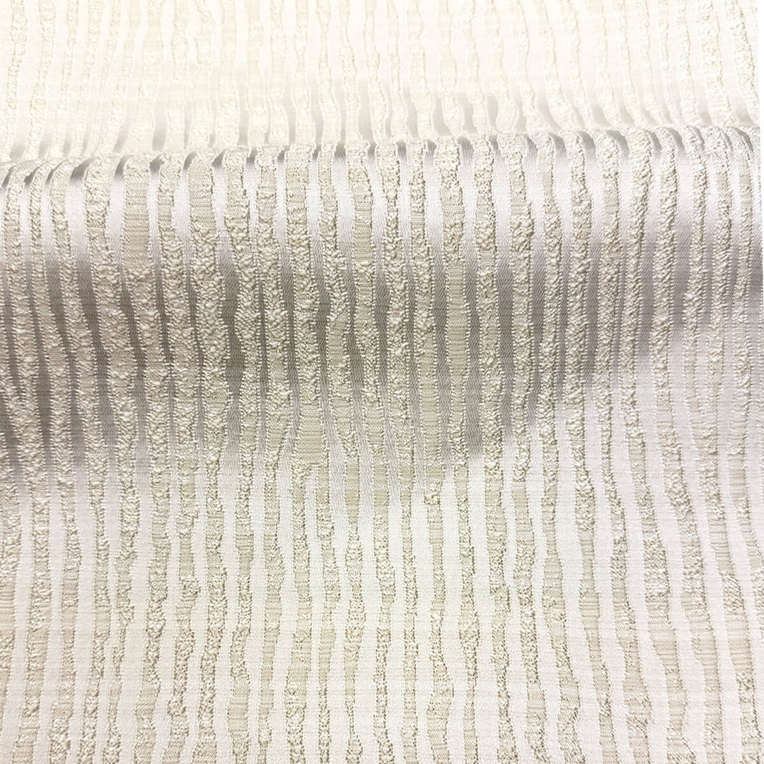 Arvenza Off White Abstract Lines Faux Silk Fabric