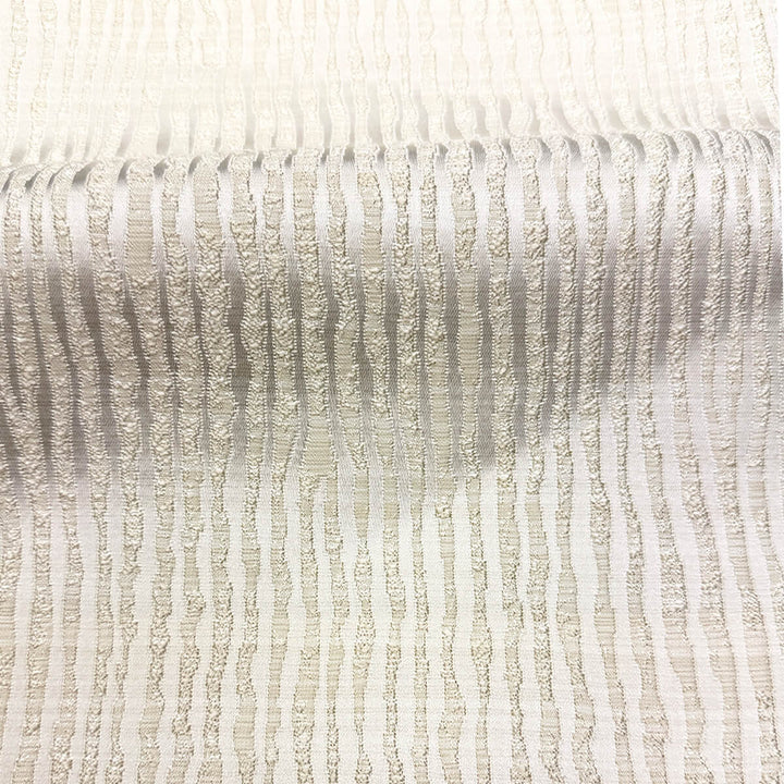 Arvenza Off White Abstract Lines Faux Silk Fabric