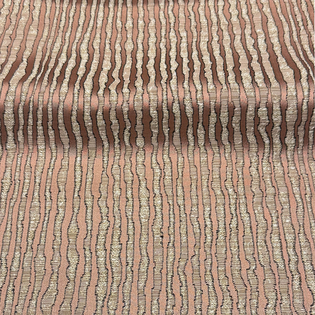 Arvenza Blush Abstract Lines Faux Silk Fabric