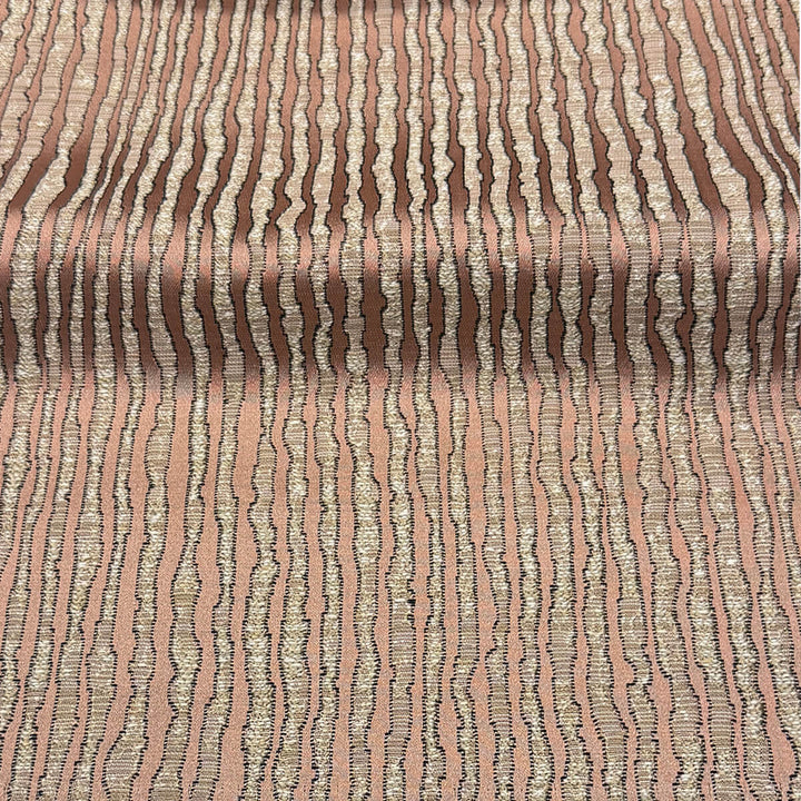 Arvenza Blush Abstract Lines Faux Silk Fabric