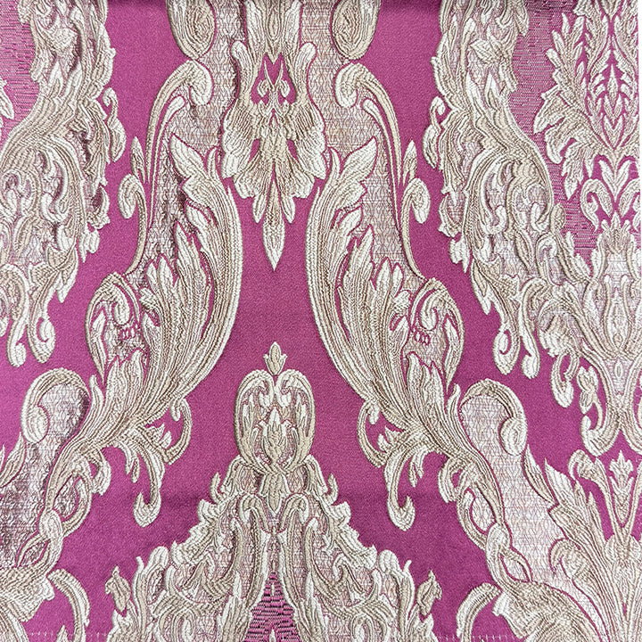 Eldenburg  Magenta Textured Damask Jacquard Brocade Fabric