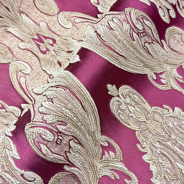Eldenburg  Magenta Textured Damask Jacquard Brocade Fabric