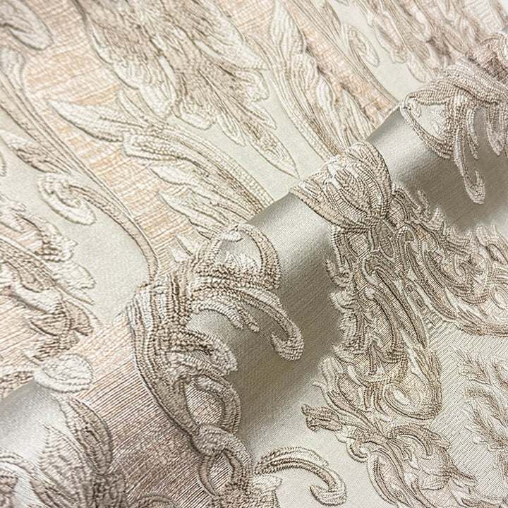 Eldenburg Beige Textured Damask Jacquard Brocade Fabric