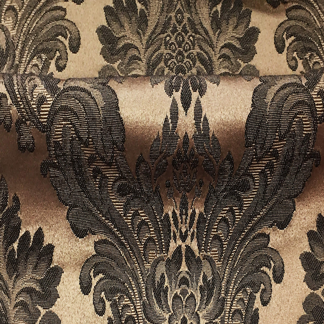 TENOR Bronze Brown Black Large Damask Jacquard Fabric