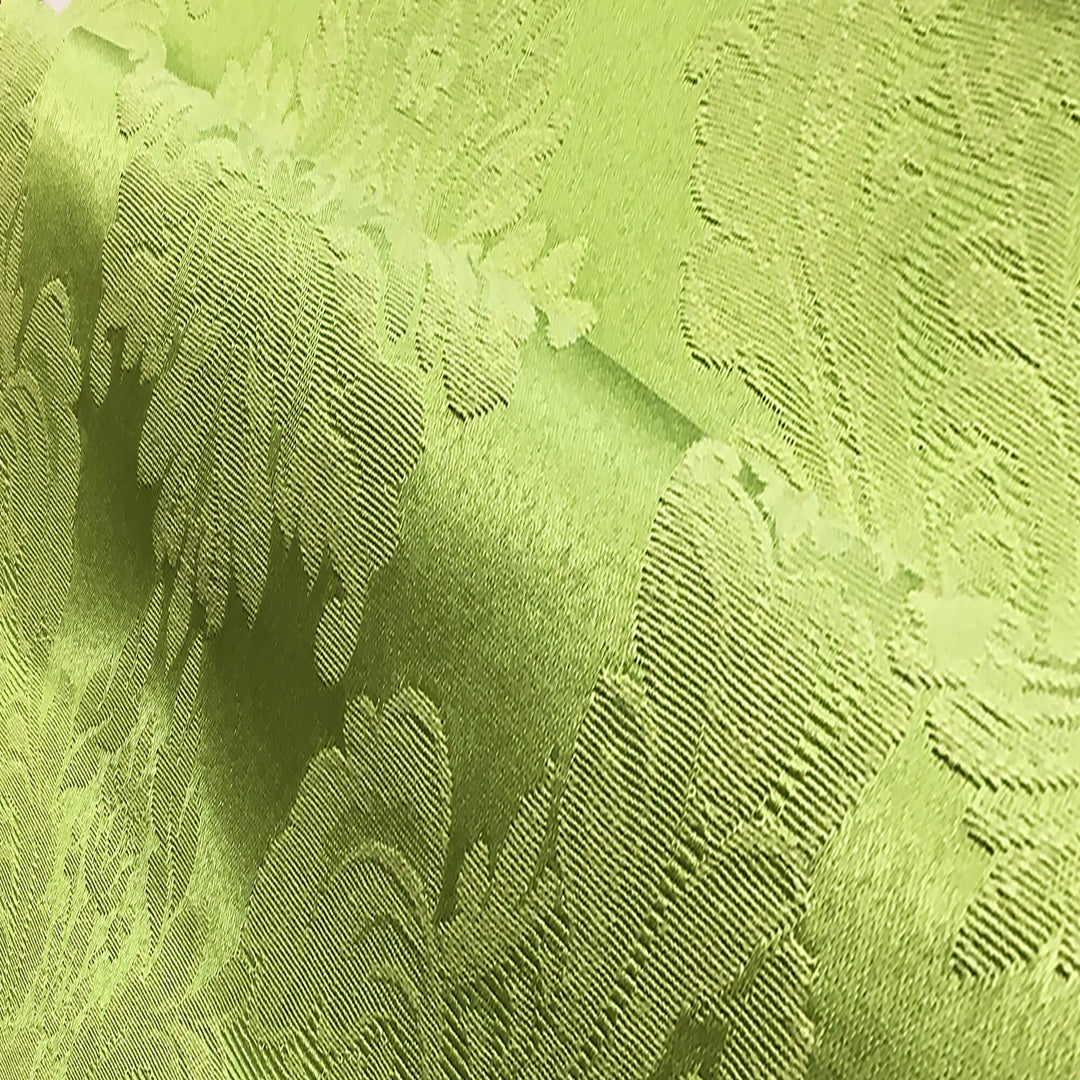 Tissu jacquard vert mousse damassé de 108 po de large Vivian 