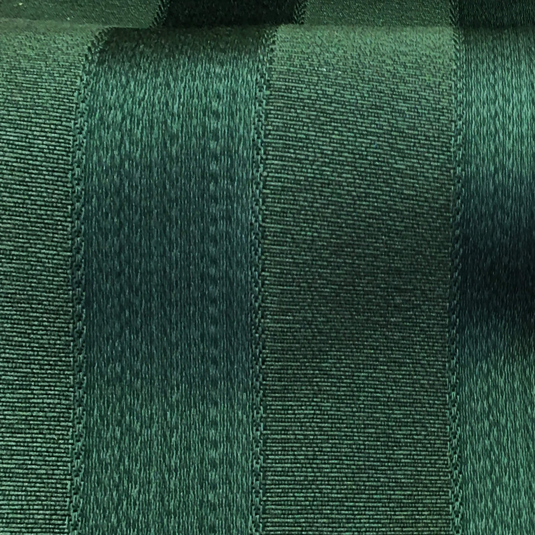 BARITON Hunter Green Classic Contrasting Striped Brocade Jacquard Fabric