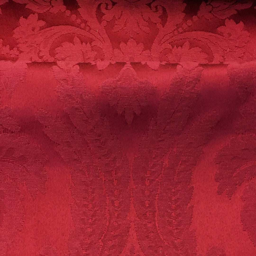 TENOR Burgundy Red Large Damask Jacquard Fabric