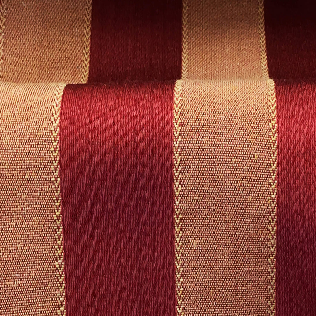 BARITON Red Gold Classic Contrasting Striped Brocade Jacquard Fabric