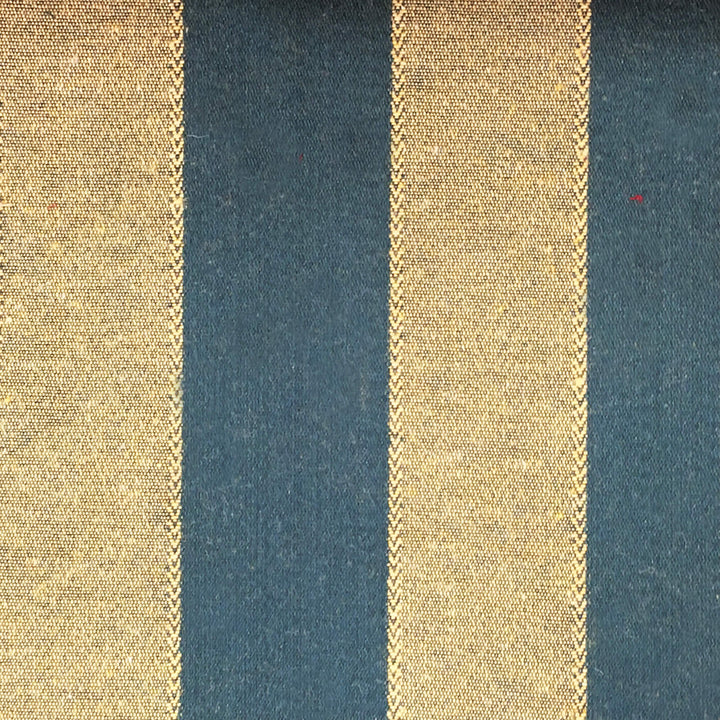 BARITON Dark Teal Classic Contrasting Striped Brocade Jacquard Fabric