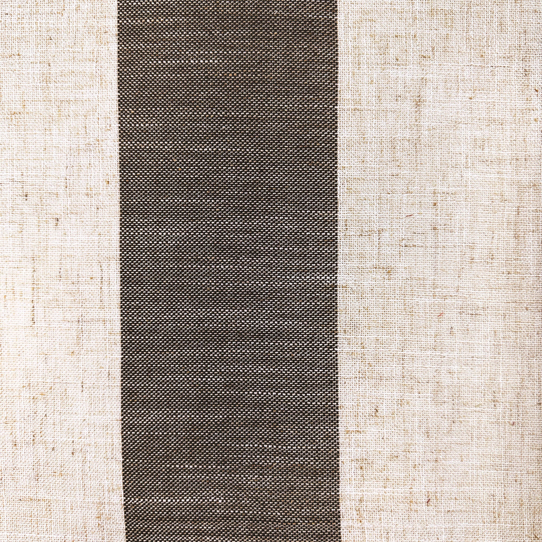 118" WIDE Winchester Brown Beige Stripe Poly Linen Fabric