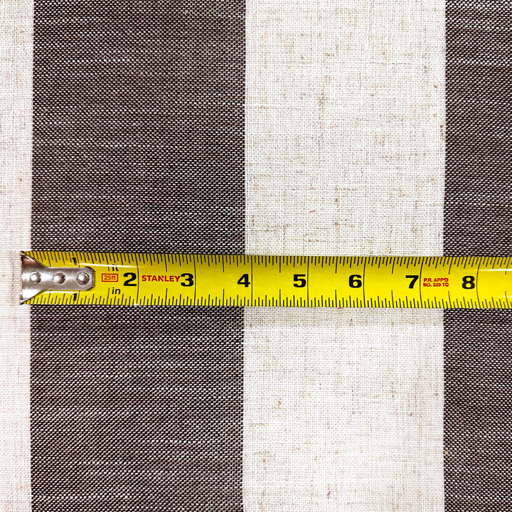 Tessuto Newport 100% lino a righe larghe beige 