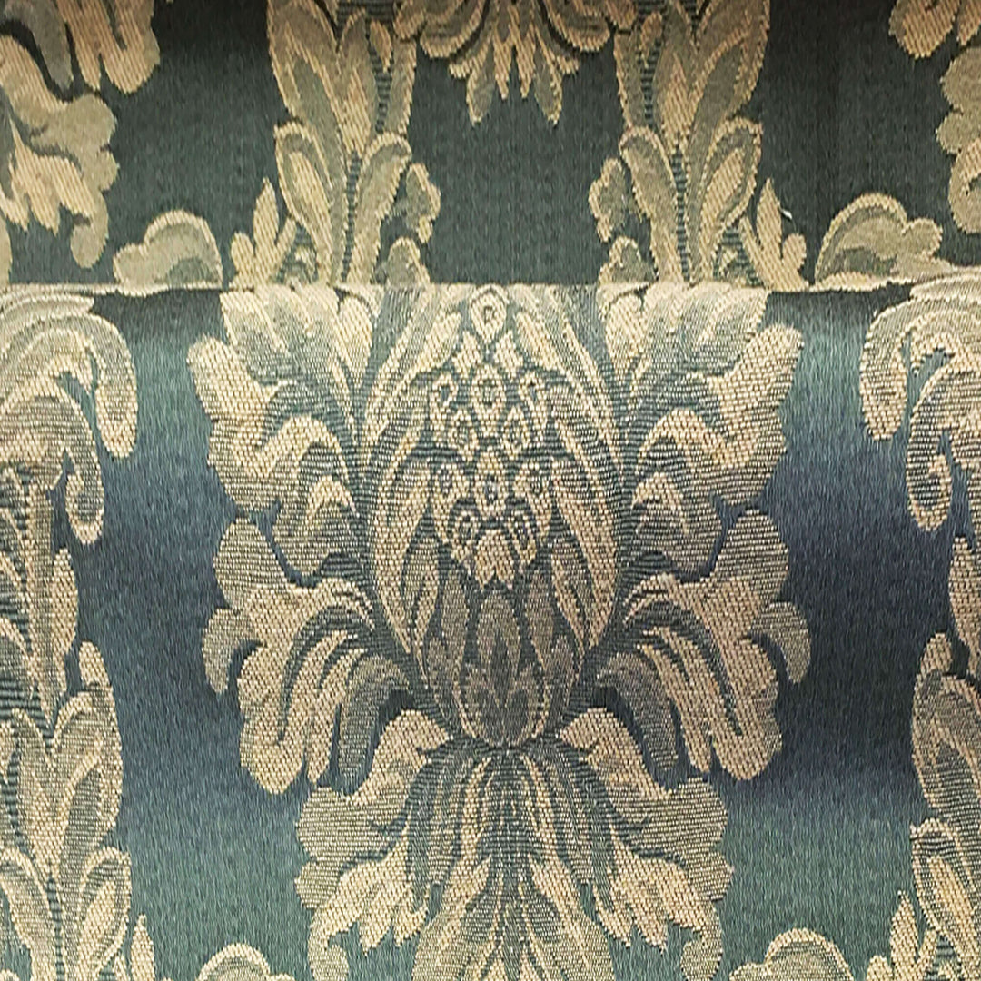 TENOR Green Large Damask Jacquard Fabric