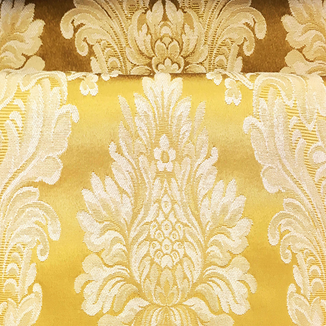 TENOR Yellow Large Damask Jacquard Fabric