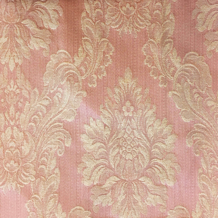 TENOR Pink Gold Large Damask Jacquard Fabric